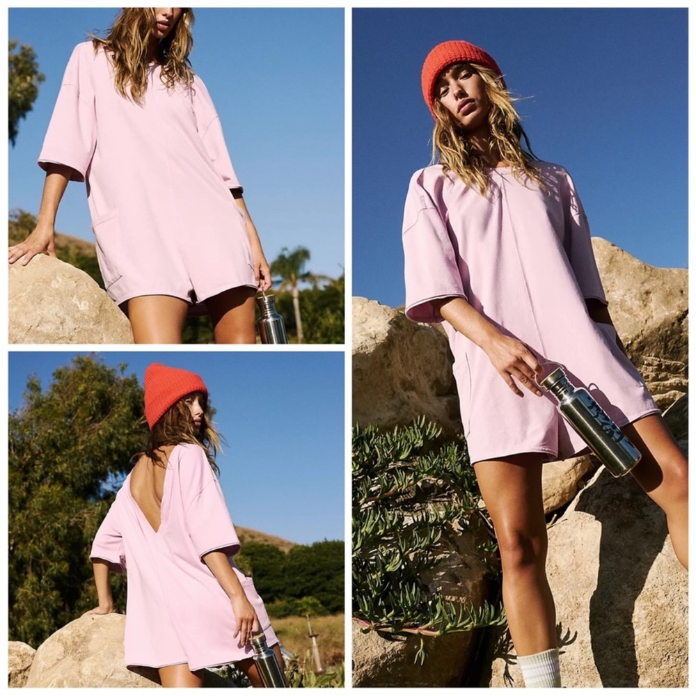NWOT Free People Hot Shot Tee Romper in Lilac
